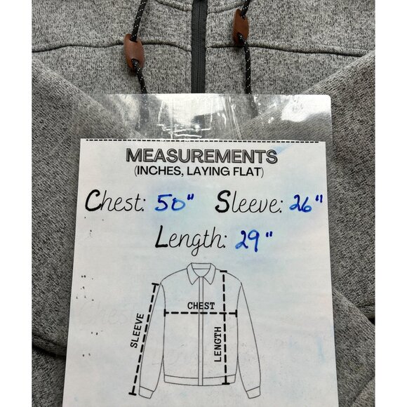 Free Country Hoodie Jacket Mens Large‎ Full Zip Gray Sherpa Fleece Fall/Winter - Picture 5 of 12